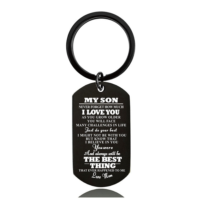 Mom To Son - Never Forget How Much I Love You - Inspirational Keychain - A910