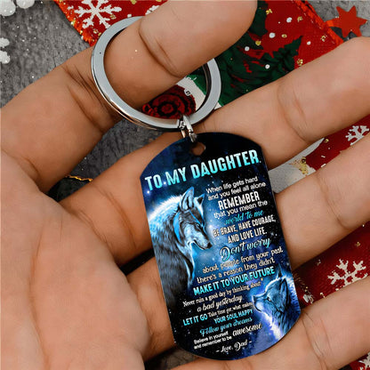 Let It Go - Wolf Multi Colors Personalized Keychain - A882