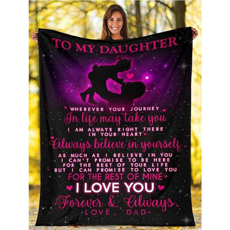 To My Daughter - From Dad - F023 - Fleece Blanket